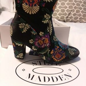 Steve Madden floral ankle booties